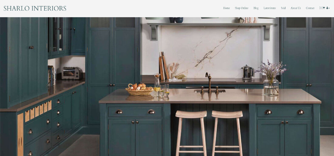 Antiques Web design website colour scheme farrow and ball inchyra blue
