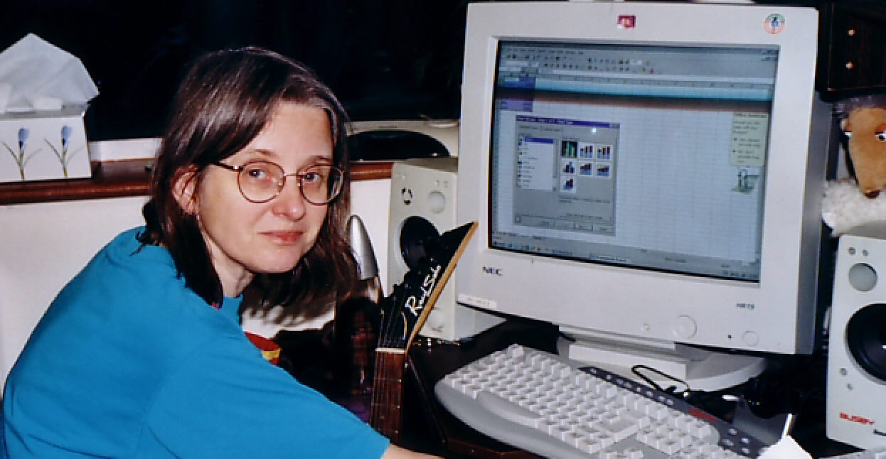 Mum using computer
