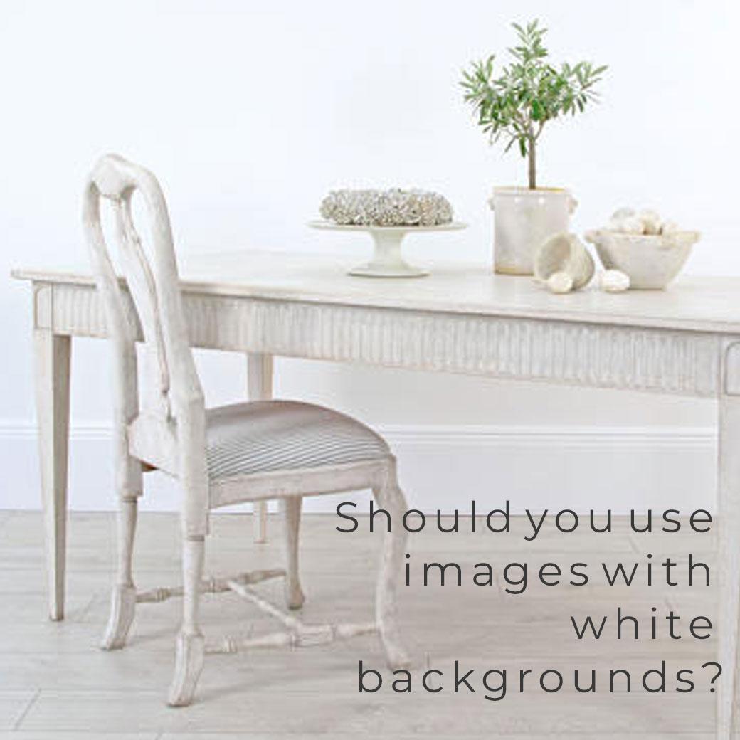 Should I use pictures with white-out backgrounds?